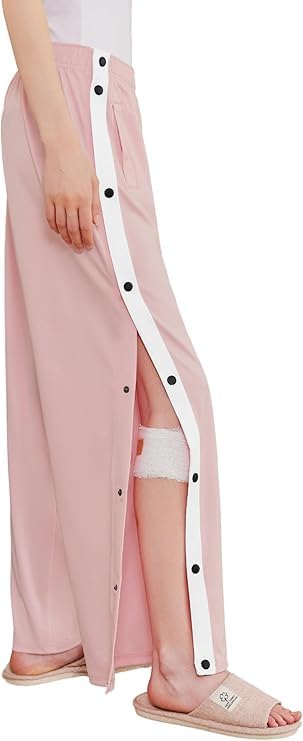 Tear Away Pants for Women Side Split Snap Open Bottom Sweatpants Leg