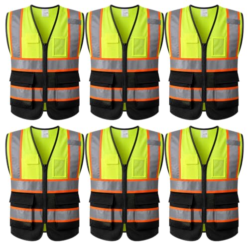 4 Pcs Safety Vest for Men Women Reflective Hi Vis Shirt