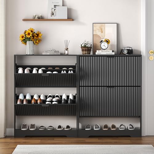 Shoe Cabinet Storage for Entryway with Flip Drawers