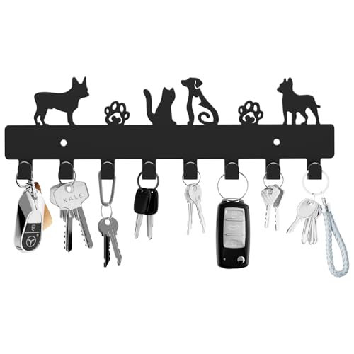 Key Holder for Wall Key Hooks with Tray and 6 Hooks