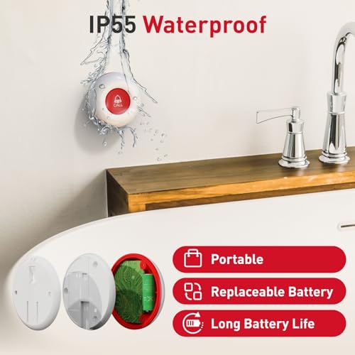 Caregiver Pager Wireless Call Button 500+ Feet for Home