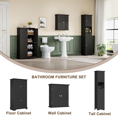 Bathroom Floor Storage Cabinet with Doors