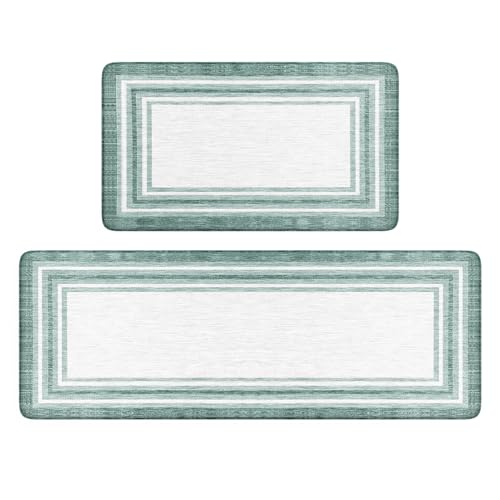 KIMDOE Boho Kitchen Rugs and Mats 2PCS Cushioned Anti Fatigue Kitchen Mat Non