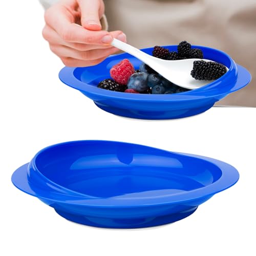 Spill Proof Scoop Plate and Bowl with Non