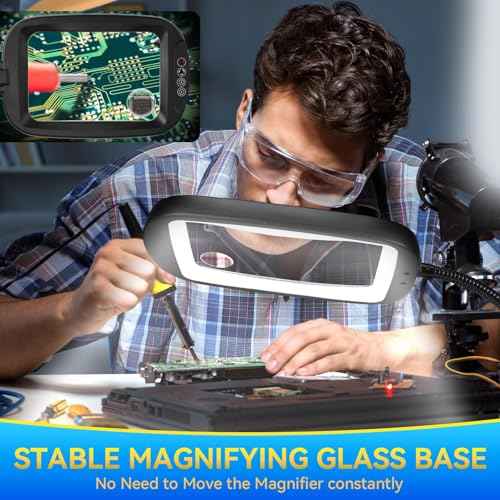 30X 10X Extra Large Floor Magnifying Glass with Light and Stand