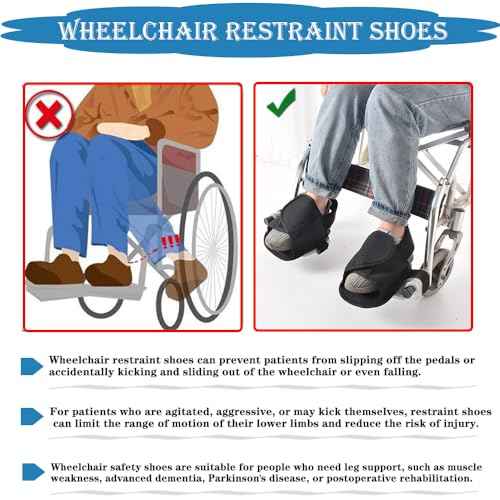 Wheelchair Restraint Shoes Prevent The Foot from Falling Off The Footrest Adjustable & Easy to Wear
