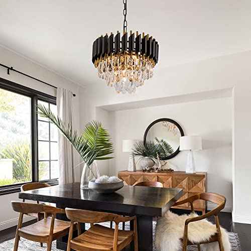 Modern Luxury Crystal Chandelier Light Fixture for Dining Room Living Room