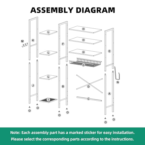 Over The Toilet Storage Rack with Extra Side Shelves