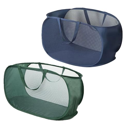 4 Piece Pop Up Mesh Laundry Basket Collapsible Hamper with Handles