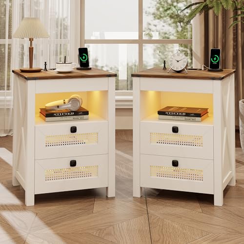 LED Night Stand with Gun Drawer & Charging Station