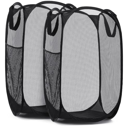 Collapsible Mesh Pop Up Hamper with Side Pocket