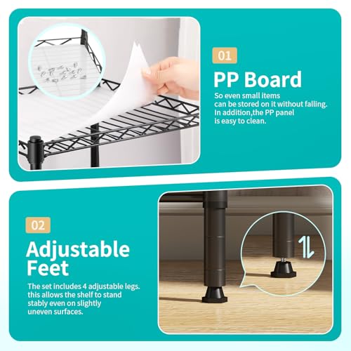 Adjustable Storage Shelves NSF Heavy Duty Metal Shelves Garage Organizer Wire Rack Shelving Storage Unit Shelf Utility