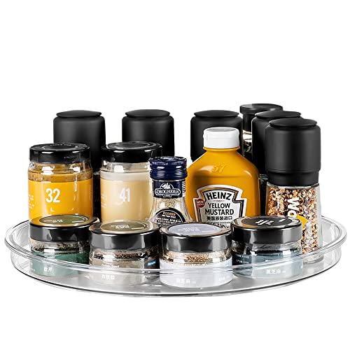 Clear Lazy Susan Organizer Plastic Turntable for Cabinet Rotating Pantry Organizer