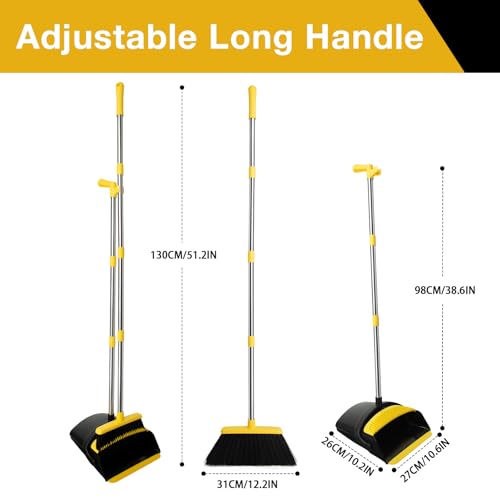 Broom and Dustpan Set with Long Handle