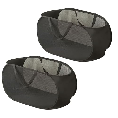 4 Piece Pop Up Mesh Laundry Basket Collapsible Hamper with Handles