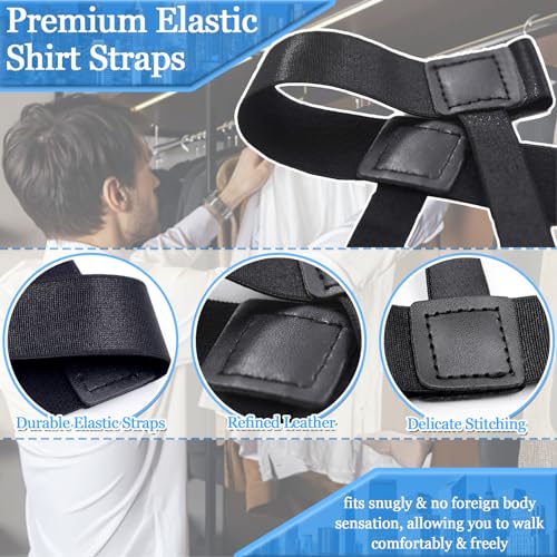 Mens Shirt Stays Adjustable Elastic Shirts Tucker Shirt Garter for Men Police Keep Shirt Tucked