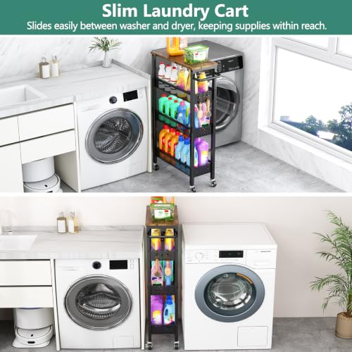 Utility Slim Storage Cart with Wheels