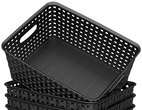 Woven Plastic Storage Organizer Baskets