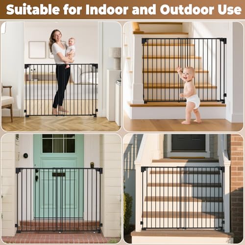 35 55" No Bottom Bar Baby Gates for Stairs