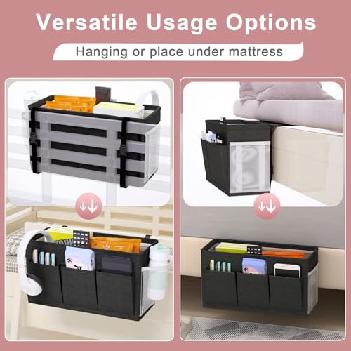 Bedside Caddy Bedside Organizer with Fixed Straps & Water Bottle Holder