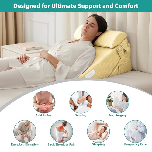 Bed Wedge Pillow Set
