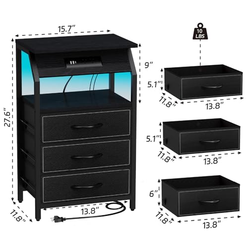 End Tables with Front Charging and Drawers
