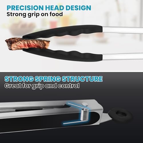 5 Pack Silicone Tongs for Cooking