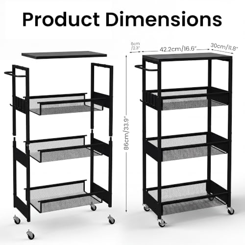 Slim Rolling Utility Cart