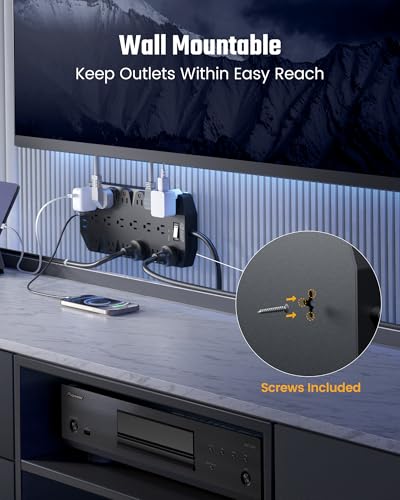 18 Outlet Surge Protector Power Strip with 2 USB C and 2USB A