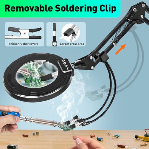 Magnifying Glass with Light and Clamp