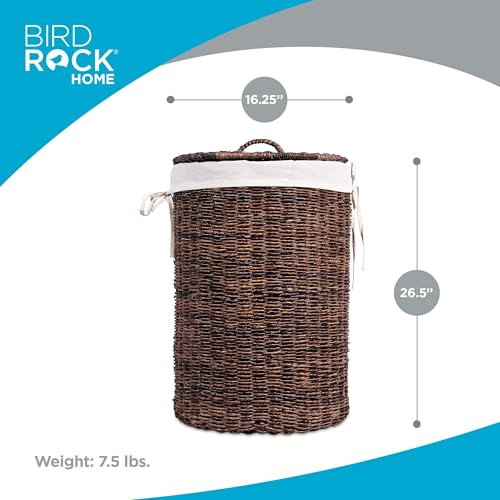 Seagrass Laundry Hamper with Lid and Washable Liner