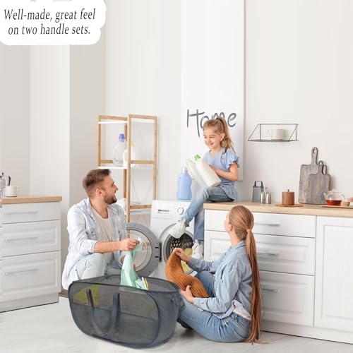 100L Extra Large Mesh Pop Up Laundry Hamper with Lid and Handles