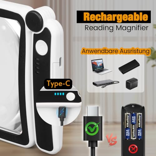Rechargeable Magnifying Glass with Light for Reading