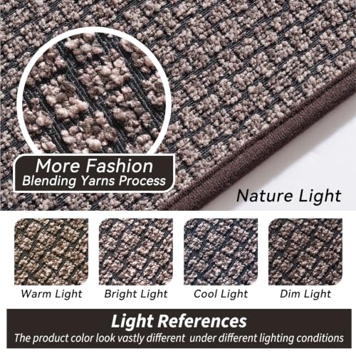 Kitchen Rugs Non Slip Washable Kitchen Mat for Floor Khaki 17"x71"