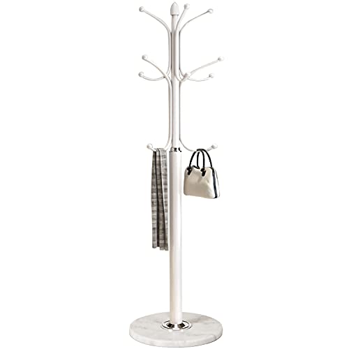 Metal Coat Rack Stand with Natural Marble Base