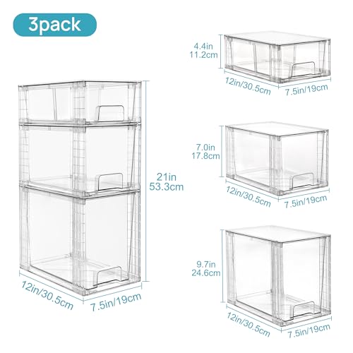 Easily Assemble Clear Storage Dawers Set
