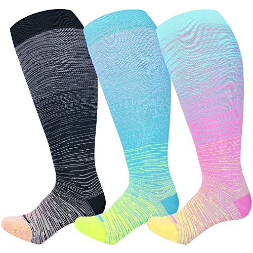 Plus Size Compression Socks for Women Men Wide Calf Extra Large 15