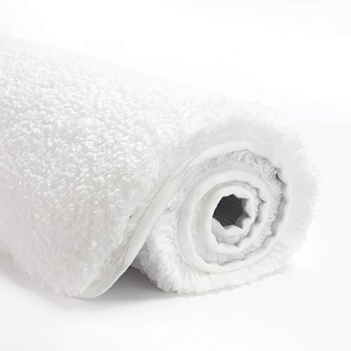 Bathroom Contour Rug Non Slip Bath Mat Water Absorbent Soft Microfiber Shaggy Bathroom Mat Machine Washable Bath Rug for Bathroom Thick Plush U Shape Toilet Rug