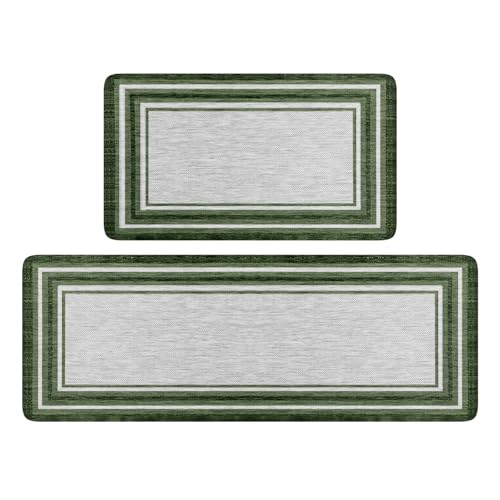 KIMDOE Boho Kitchen Rugs and Mats 2PCS Cushioned Anti Fatigue Kitchen Mat Non
