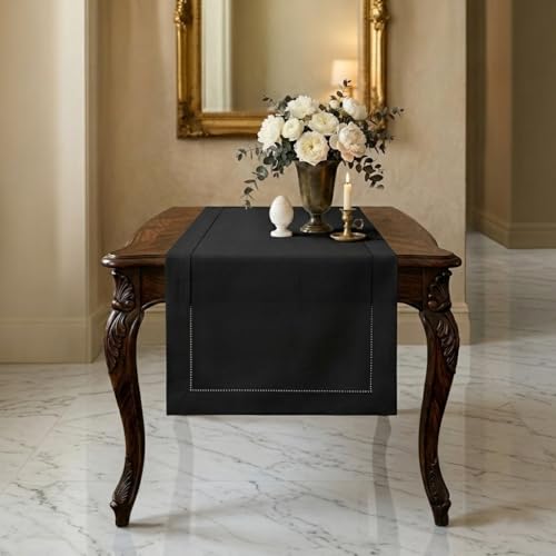 100% Pure Linen Classic Hemstitch Table Runner
