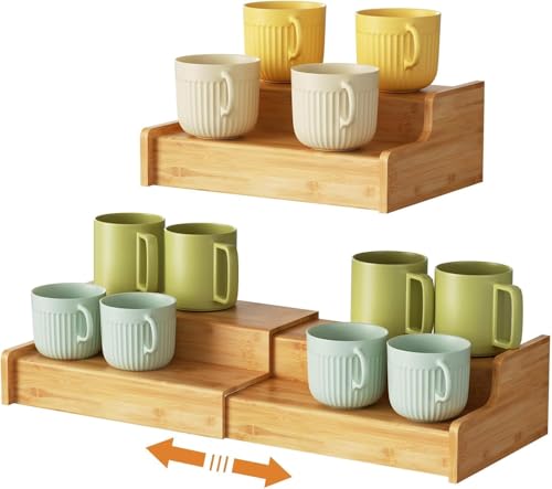 Expandable Bamboo Mug Holder for Countertop
