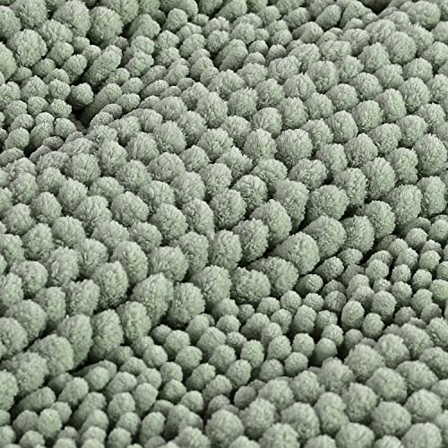 Bathroom Rugs Bath Mats Sets Super Absorbent Chenille Striped Bath Mats Non Skid Machine Wash Dry Rugs for Bathroom Floor Set of 2