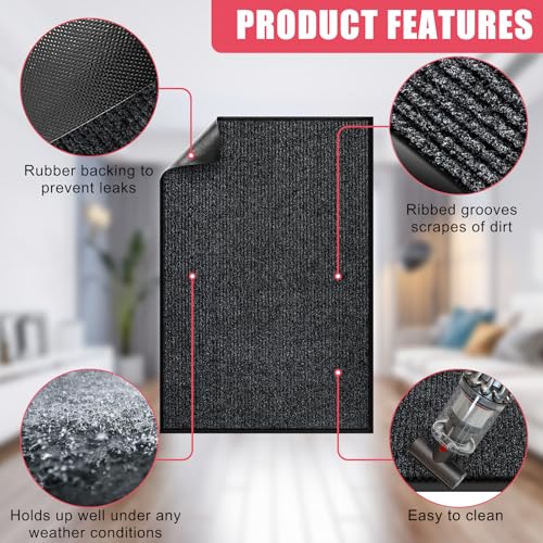 Door Mat Indoor Outdoor Entrance Mat to Trap Dirt and Moisture