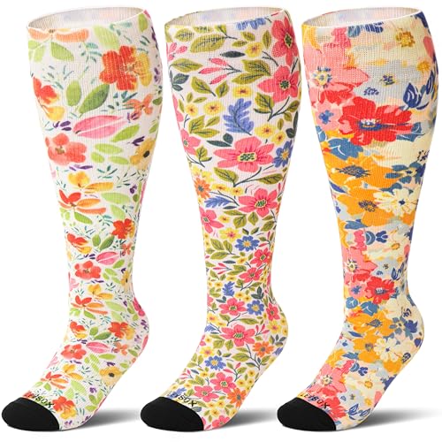 Plus Size Compression Socks for Women Men Wide Calf Extra Large 15