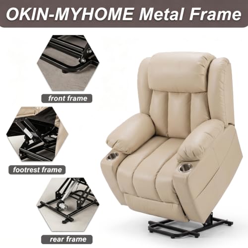Power Lift Recliner Leather Chair Sofa with Massage & Heat