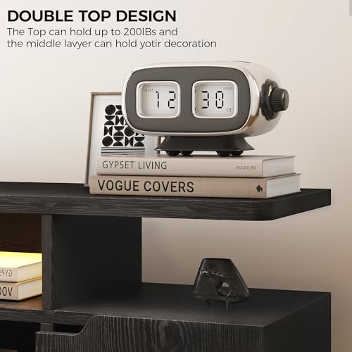 TV Stand for TVs 85 inch with Power Outlet and LED Lights