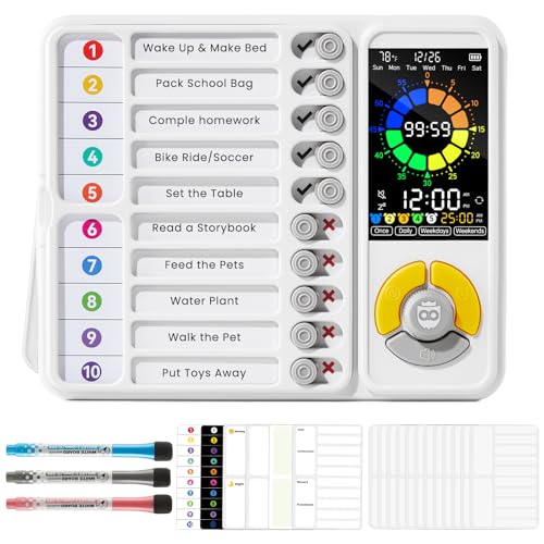 5-in-1 Visual Timer, ADHD Tool for Kids|Adults, Visual Schedule for Kids with Autism