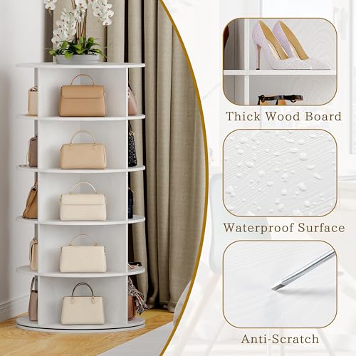 Wooden Rotating Shoe Rack