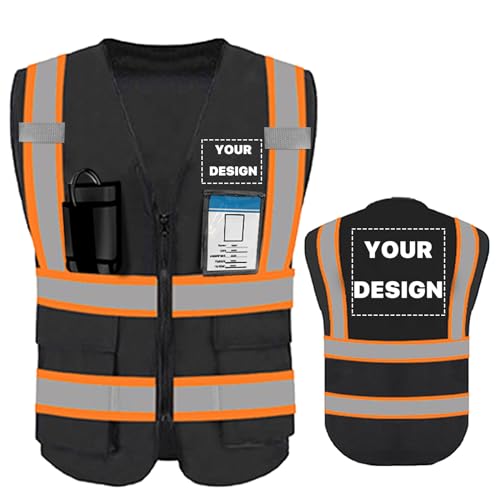 High Visibility Reflective Safety Vest with Pockets Custom Your Logo Safety Workwear