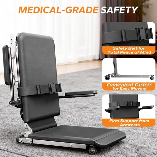 Steel Electric Floor Lift Chair with Wheels and PU Cushion